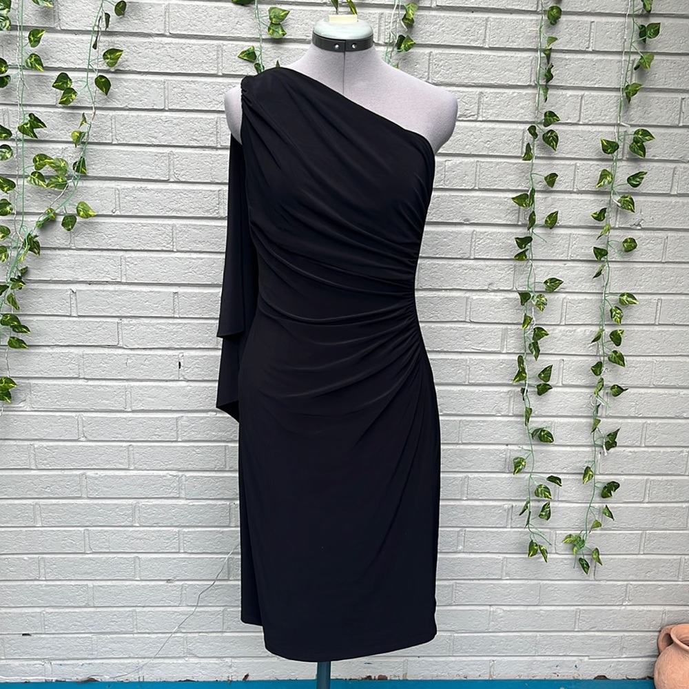 Elegant One-Shoulder Black Dress